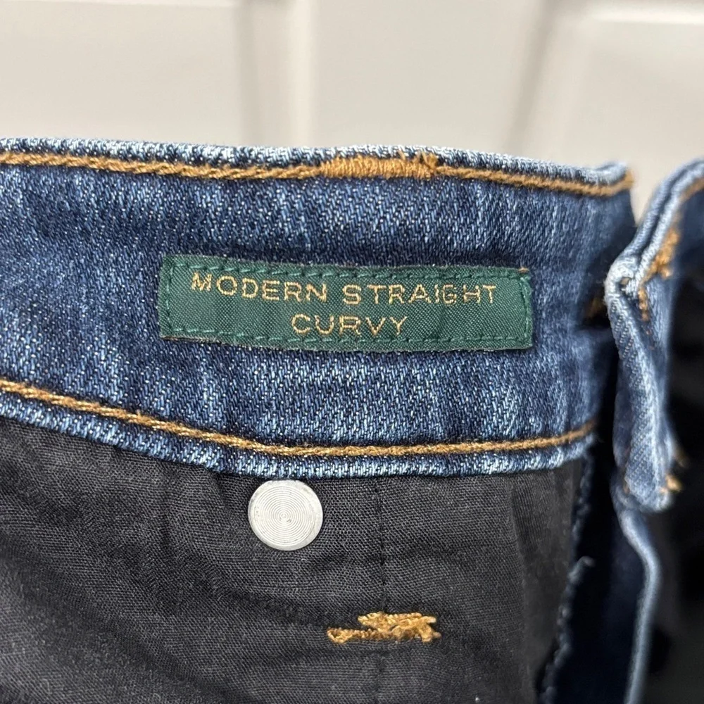 Lauren Ralph Lauren Modern Straight Curvy Jeans Size 4 Medium Wash Stretch